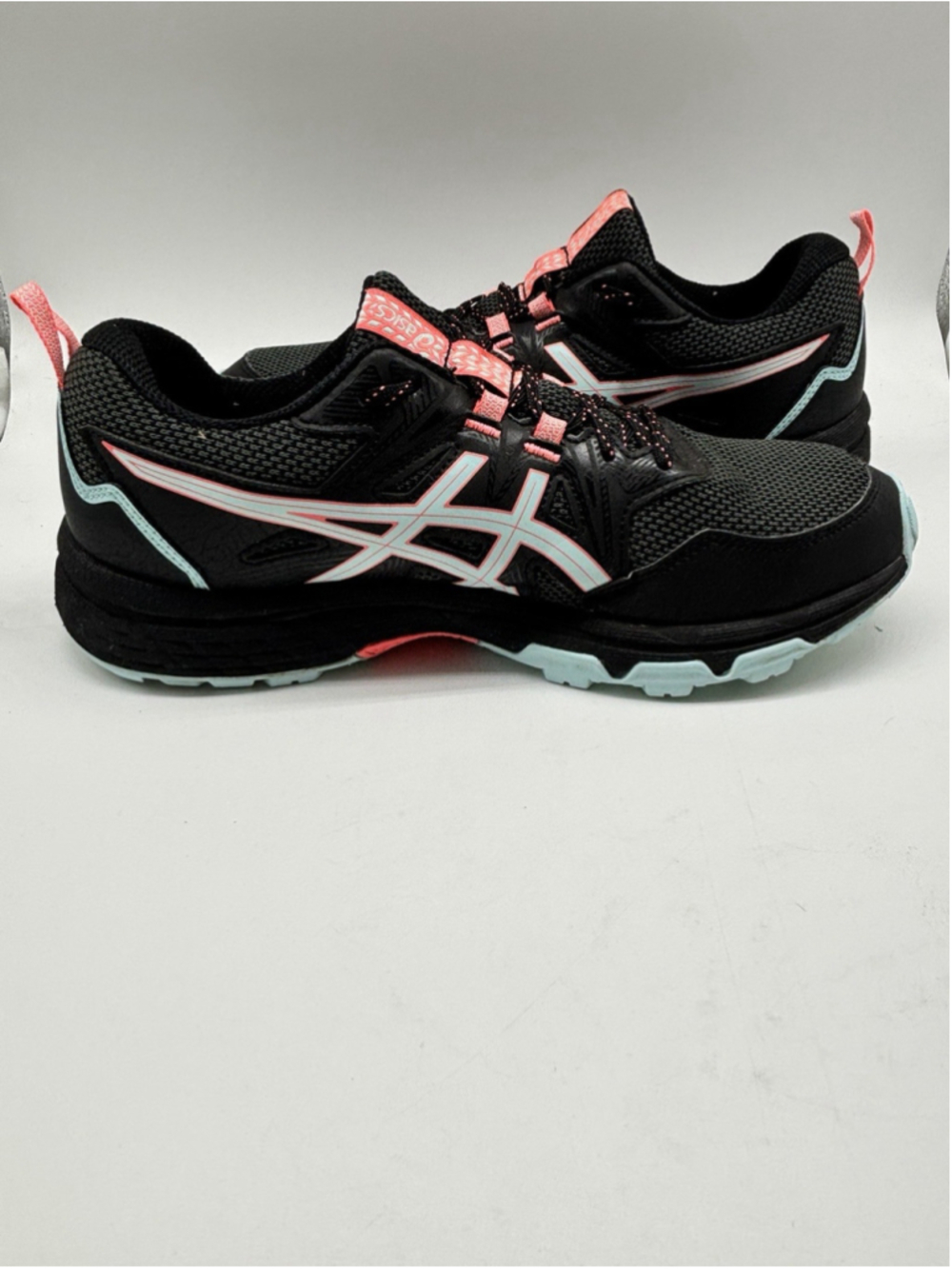 ASICS Gel Venture 8 Trail Running Shoes Womens 9.5 Black Pink Blue Hiking - Picture 4 of 7